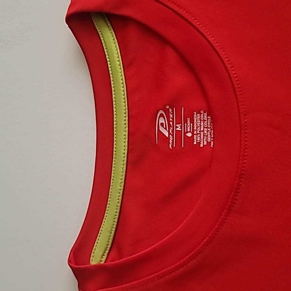 Pro Player Moisture Wicking Performance Tee Shirt Red Medium - Picture 6 of 9